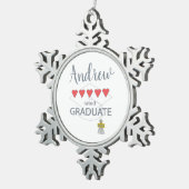 5 Herz-Kreislauf-Abitur Schneeflocken Zinn-Ornament (Rechts)