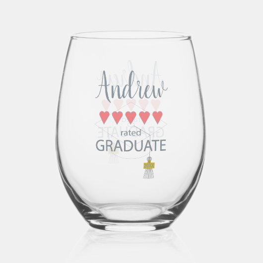 5 Herz-Kreislauf-Abitur Weinglas Ohne Stiel (Vorderseite)