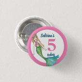 5 Heute Schöne Meerjungfrau mit Blonde Haar Button (Vorne & Hinten)