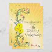 5. Hochzeit-Anniversay-Party Einladung (Vorne/Hinten)