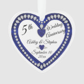 5. Hochzeit Jubiläum Sapphire Diamond Keepake Ornament (Vorderseite)