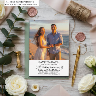 5. Hochzeitsjubiläum Save-the-Date-Foto Mitteilungskarte