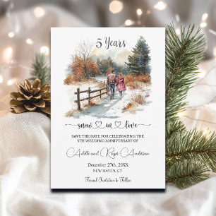 5. Hochzeitsjubiläum Winterlandschaft Romantik Save The Date