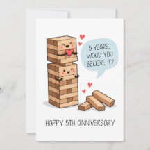 5. Hochzeitskarte | Lustige Holzhochzeitskarte