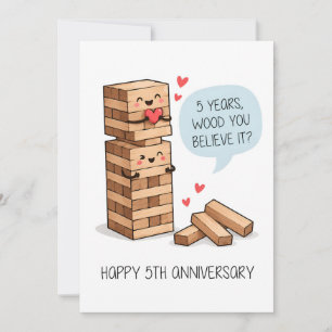 5. Hochzeitskarte   Lustige Holzhochzeitskarte Feiertagskarte