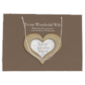 5. Hochzeitstag aus Holz Foto Geschenktasche Große Geschenktüte (Rückseite)