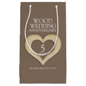 5. Hochzeitstag aus Holz Foto Geschenktasche Kleine Geschenktüte (Vorderseite)