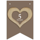 5. Hochzeitstag aus Holz personalisiertes Foto Wimpelkette (Erste Fahne)