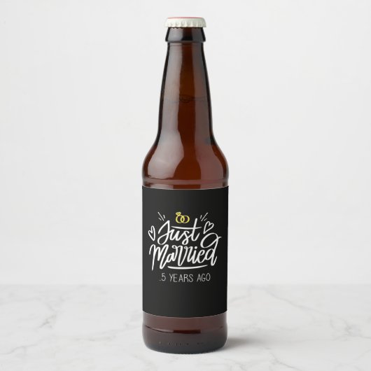 5. Hochzeitstag Bierflaschenetikett (Vorderseite)