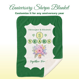 5. Hochzeitstag Blumen für immer grün Sherpadecke