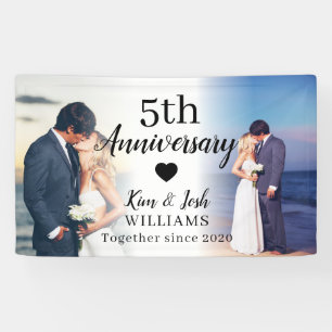 5. Hochzeitstag Custom 2 Foto Collage Banner