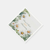 5. Hochzeitstag der Weißen Daisien Serviette (Ecke)