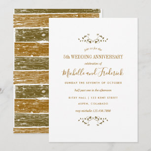 5. Hochzeitstag Einladung aus Holz