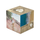 5. Hochzeitstag Foto für Holzbilder Würfel (Rückseite Schrägansicht)