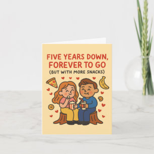 5. Hochzeitstag Fünf Jahre sind vergangen, für imm Karte