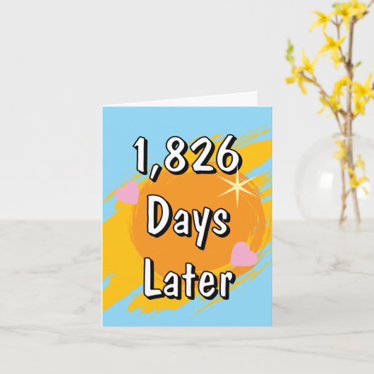 5. Hochzeitstag fünf Jahre später Karte (Gelbe Blume)