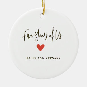 5. Hochzeitstag – Fünf Jahre unseres Lebens Keramik Ornament