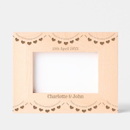 5. Hochzeitstag Geätzte Rahmen (Vorderseite)