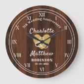 5. Hochzeitstag Geschenk Personalisiert große C Wanduhr (Vorderseite)