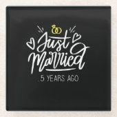 5. Hochzeitstag Glasuntersetzer (Vorderseite)