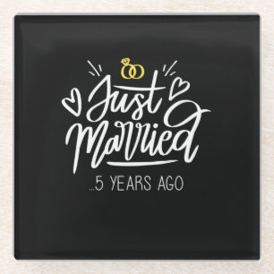 5. Hochzeitstag Glasuntersetzer