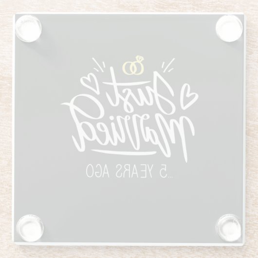 5. Hochzeitstag Glasuntersetzer (Rückseite)