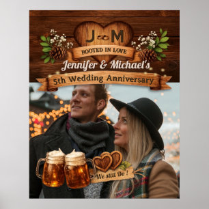 5. Hochzeitstag Holz Hochzeit Foto Willkommen Rust Poster