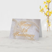 5. Hochzeitstag mit Spitze und Perlen Karte (Gelbe Blume)