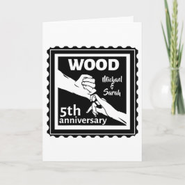 5. Hochzeitstag mit traditionellen Händen Karte