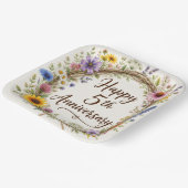 5. Hochzeitstag-Papierteller, Fünfte Hochzeit Pappteller (Gewinkelt)