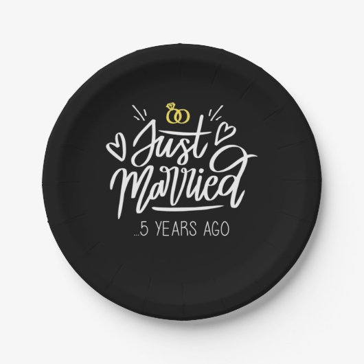 5. Hochzeitstag Pappteller (Vorderseite)
