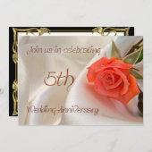 5. Hochzeitstag Party Einladung (Vorne/Hinten)