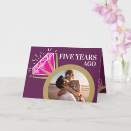 5. Hochzeitstag Rosa Turningring Foto Karte
