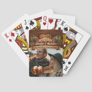 5. hölzerne Hochzeitstag-Foto Danke Geschenke Spielkarten