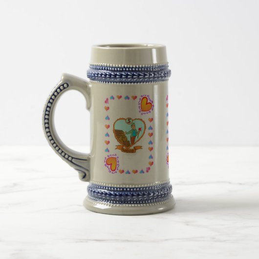 5. Hölzerner Jahrestags-Hochzeitstag Bierglas (Links)