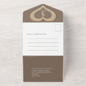 5. Holzherz-Hochzeitstag braun All In One Einladung (Außenbereich)