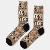 5 Hunde, 5 Namen, Hunde Foto - Personalisiert brau Socken (Linkes Detail)