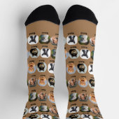 5 Hunde, 5 Namen, Hunde Foto - Personalisiert brau Socken (Oben)
