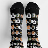 5 Hunde, 5 Namen, Hunde Foto - Personalisiert Schw Socken (Oben)