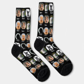 5 Hunde, 5 Namen, Hunde Foto - Personalisiert Schw Socken (Rechts)