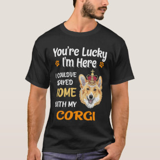 5 Ich hätte mit Corgi zu Hause bleiben können T-Shirt