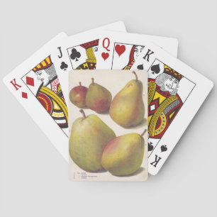 5 illustrierte Vintage-Birnen Spielkarten