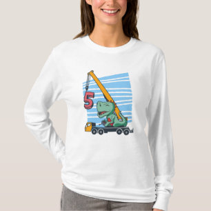 5 Jahre 5. Geburtstag Mobilkranz Dinosaurier T-Shirt