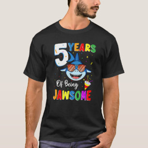 5 Jahre als Jawsome Shark 5. Geburtstag 5 Jahr T-Shirt