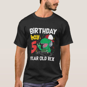 5 Jahre alt 5. Geburtstag Dinosaurier Rex T-Shirt