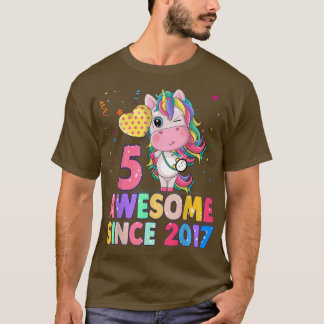 5 Jahre alt 5. Geburtstag Einhorn Girl Phantastisc T-Shirt