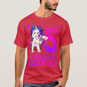 5 Jahre alt Blüten Einhorn Geschenke 5. Geburtstag T-Shirt