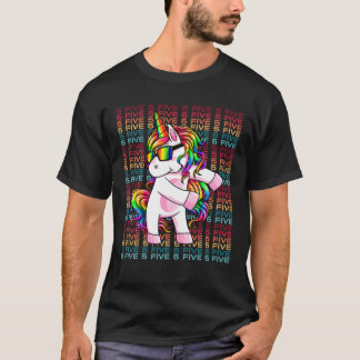 5 Jahre alt Einhorn Blüte 5. Geburtstag Einhorn T-Shirt