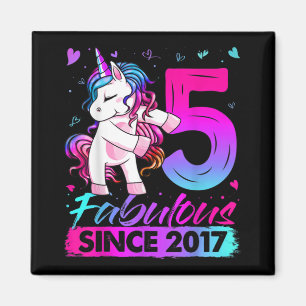 5 Jahre alt Einhorn Blüte 5. Geburtstag Mädchen Un Magnet