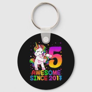 5 Jahre alt Einhorn Blüte 5. Geburtstag Mädchen Un Schlüsselanhänger